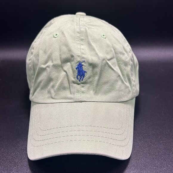 Polo Ralph Lauren Hat Cap Unisex Adjustable Green Stains Cotton - Picture 2 of 10